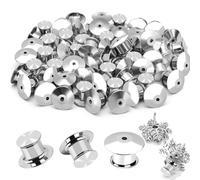 30pcs Silver Locking Pin Backs, Pin Badge Backs, pin Badge Locking Backs, for Jewellery Brooches and Name Tags Pins Locks Metal Badge Backs
