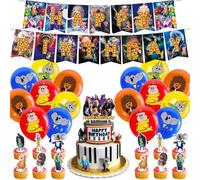 30PCS Sing2 Party Balloon Decorations Sing2 Theme Party Decorations Set Birthday Decorations Sing2 Balloons Happy Birthday Banner, Sing2 Cake Topper for Kids Sing2 Theme Birthday Party