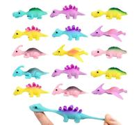 30PCS Slingshot Dinosaur Finger Toys, Reusable Rubber Stretchy Slingshot Dinosaurs, Dinosaur Finger Slingshots Flying Dinosaur Toys, Christmas Stocking Fillers Perfect Children's Pranks for Boys and