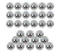 30Pcs Small Mirror Disco Ball 3cm 1.18in Diameter, Christmas Ball Ornaments, Cake Party Stage Decoration Ball, Disco Mirror Reflective Ball (Silver)