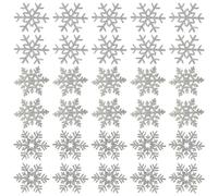 30Pcs Snowflake Cloth Patches Christmas Sliver Snowflake Sew On 3 Style Embroidery Appliques for DIY Craft Clothing Christmas Party Decorations