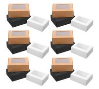 30pcs Soap Packaging Box with Window, Paper Gift for Small Items | Lightweight Paper Construction, Simple Elegant Finish, Three Colours, Fine Workmanship, Smooth Surface
