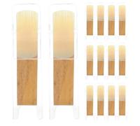 30pcs Soprano Saxophone Reeds Strength 2.5 with Box for Players | Traditional B Flat Set, Khaki Finish, Wood and Plastic Build, Suited to Soprano Saxophone Use