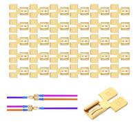 30pcs Spade Terminal Splitter, Quick Disconnect Insulated Double Male Tab Single Female Slip on Spade Piggyback Connector Electrical 2 Way Splitter for Automotive Dual Spade Connector 1/4in Blade