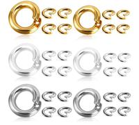 30Pcs Split Open End Jump Ring for Jewelry Making, 18K Gold/Silver/White Gold Plated Jump Rings, 5mm & 7.5mm Inner Diameter, 1.2mm Thick, Premium Copper Base for Bracelets Necklaces