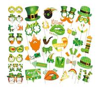 30PCS St Patrick's Day Photo Booth Props & 8PCS St Patricks Day Glasses St Patrick's Day Decorations Irish Paper Eyeglasses Irish Party Photo Props for St Patrick's Day Party Props