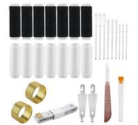 30Pcs Stainless Steel Sewing Needles Set, Needle and Thread Kit, White Cotton Thread Sewing Tools Household, for Beginners to Manually Sew and Repair Clothes and DIY Accessories