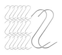 30pcs Stainless Steel Sharp Tip S-Hooks 12cm for Hanging Meat Beef Pork Kitchen Butchering Hooks Household BBQ Meat Hanging Tool