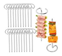 30pcs Stainless Steel Skewers for Vertical Grilling and Even Heat Distribution Rustproof Oven Kebab Baking Needle Vertical Grilling Skewers Stand