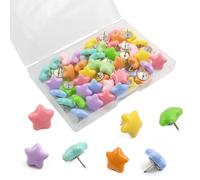 30PCS Star Push Pins, Colourful Thumb Tacks for Bulletin Board, Galaxy Star Pins Cute Drawing Pins for Office School Home Memo Board Photo Display Decorative Board Pins