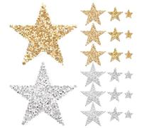 30pcs Star Shaped Glitter Clothing Repair Patches | Polyester Finish, Shiny Surface, Easy No Sew Fix, Quick Embellishment for Tailor Shops and DIY Crafters