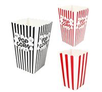 30Pcs Striped Popcorn Boxes Set, 11x5cm Reusable Popcorn Containers Buckets Mini Event for Home Movie Birthday Carnival Party Night