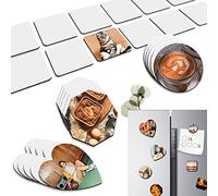 30PCS Sublimation Blanks Refrigerator Magnets, ToyaJeco 4 Styles Sublimation Blank Fridge Magnets, MDF Sublimation Magnet Blanks DIY Decorative Magnets for Kitchen Home Office Whiteboard Calendar