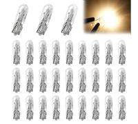 30Pcs T5 Car Bulbs, 12V 1.2W T5 Dashboard Instrument Panel Light Bulbs | Mini Capless Wedge Dashboard Lamp, Speedometer Gauge Lamp, Side Indicator Interior Lighting Bulbs for Most Vehicles