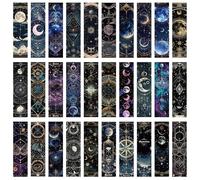 30Pcs Tarot Cards Themed Bookmarks, Mysterious Galaxy Theme Paper Bookmarks for Reading, Journal Decoration or Gift Card, Art Book Gifts for Book Lovers, Teachers, Students Reading Accessories