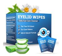 30PCS Tea Tree Oil Eyelid Wipes for Blepharitis, Dry and Sensitive Eyes, Itchy & Stye Relief - Travel and Office Essentials for Women Men