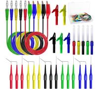 30pcs Test Leads Back Probe Kit,5 Colors Back Test Probe Pins，Multimeter Probes & 4mm Banana Plug to Alligator Clip Test Leads for Multimeter Automotive Testing
