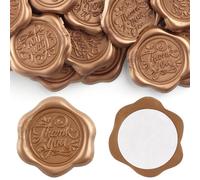 30Pcs Thank You Wax Seal Stickers Gold Envelope Seal Stickers Self-Adhesive Stickers for DIY Greeting Invitation Cards Snail Mails Wine Packages Gift Wedding Party Invitations Envelope Gift Wrap