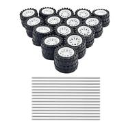 30PCS Toy Car Wheel 2mm Dia Shaft Plastic Car Wheel with 15PCS Metal Shaft Axles for RC Car Truck Robot DIY Model Toy Building Projects (Style 1)