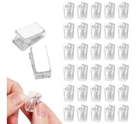 30Pcs Transparent Acrylic Self Adhesive Clips Tapestry Sticky Spring Wall Clips Photo Small Hanging Spring Clip for Posters Home Office DIY Decor