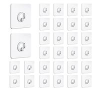 30Pcs Transparent Adhesive Magic Hooks Set - No Drilling, Waterproof Self-Adhesive Plastic Hooks for Kitchen, Bathroom, Living Room