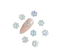 30Pcs Transparent Gradient Snowflake Resin Nail Art Decorations Colorful Minimalist Star Snowflake Nail Charms DIY Nail Supplies(Clear,6mm)