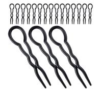 30pcs U Shaped Wavy Hair Pins for Women and Ladies Black | Plastic Styling Pieces, Secure Grip for Bun and Chignon Looks, Sleek Minimalist Finish for Formal or Casual Occasions