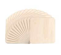 30Pcs Unfinished Blank Wood Pieces, 10 x 10cm Wooden Square Coasters Shapes