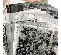 30Pcs Unique Handmade Textured Scrapbook Paper&Mesh Fabric set - A5 sheet Black&Gray Craft Mulberry Special Mix for Scrapbooking Junk Journaling Supplies Card Collage DIY Materials, 5.8x8.2 inches