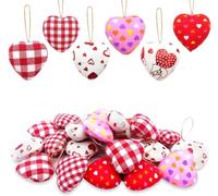 30Pcs Valentine Day Baubles, Heart Shaped Hanging Tree Pendants for Wedding Anniversary Valentine Home Decorations