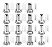 30Pcs VFL Fiber Optic Visual Fault Locator Replacement Parts Include 15 pcs Optical Ceramic Core Tube Sleeve and 15pcs Metal Heads Tips Fitting Connectors for Tester Light Meter Network Cable Tester