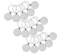 30pcs Vintage Alloy Round Bezel Key Ring Blank for DIY Jewelry Making | Silver Finish, Smooth Edges and Flat Tray Base, for Cabochon Inserts, Lanyards, Glitter Crafts