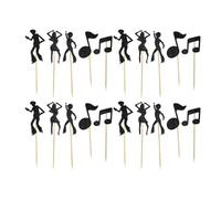 30pcs Vintage Music Note Cake Picks for Theme Party Food Decoration