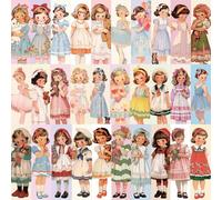 30pcs Vintage Paper Bookmarks Cute Girl Themed Reading Book Mark Aesthetic Book Accessories for Book Lovers Gifts School Essential Stationery (K)