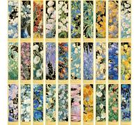 30Pcs Vintage Paper Bookmarks for Books - Classic Elegant Designs, Book Lovers Gift for Readers, Students Literature Enthusiasts (Flowers)