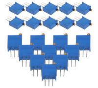 30pcs W 10k Vertical Trimmer Potentiometer for Precision Calibration | Blue Plastic and Metal Build, Board Mount Design, Stable Resistance for Plc Modules and Lab Testing