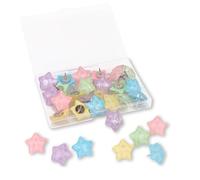 30pcs Water Ripple Star Push Pins, 5 Colors Cute Decorative Thumb Tacks Star Shaped Bulletin Board Thumbtacks for Cork Board School Office Calendar & Wall Hanging Pushpins Decoration