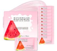 30PCS Watermelon Niacinamide Glow Skin Serum, Natural Glow Niacinamide Dew Drops Face Serum for Hydrating&Brightening,Anti-ageing Dark Spot Correcting GLow Serum Essence,Makeup Face Primer Lightweight