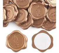 30Pcs Wax Seal Stickers, Rosemary Wedding Invitation Envelope Seal Stickers, Feather Self Adhesive Olive Branch Stickers, Perfect for Wedding Party Invitation, Envelopes, Gift Wrapping, Christmas