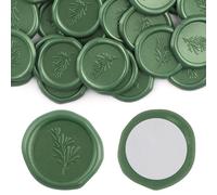 30Pcs Wax Seal Stickers, Rosemary Wedding Invitation Envelope Seal Stickers, Self Adhesive Olive Branch Stickers, Perfect for Wedding Party Invitation, Envelopes, Gift Wrapping, Christmas Olive Green