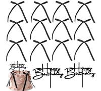 30Pcs White Bows Cake Toppers with 2 Cake Picks, White Bows Cake Decorations for Birthday Wedding Anniversary Baby Shower, Elegant Bows for Gift Wrapping, Christmas Tree Decor, and Party Supplies