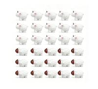 30Pcs White Mini Sheep Herd Figurines - Cake/Cupcake Toppers, Terrarium and Moss Landscape Decor, DIY Miniature Crafts for Fairy Gardens, Home Décor and Model Scenes