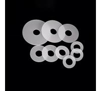 30pcs White Silicone Gasket Set - 1mm, 1.5mm, 2mm Flat Washer Seals for M4-M6 - Leak-Proof, Insulation(5x10x1)