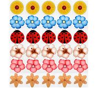 30PCS Window Fly Traps, Flies & Bug Window Fly Trap, Fly Trap Killer Stickers, Floral Pattern Design Sticky Fly Catcher for Indoor Houseflies Fly Gnat
