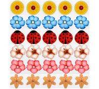 30PCS Window Fly Traps, Flies & Bug Window Fly Trap, Fly Trap Killer Stickers, Floral Pattern Design Sticky Fly Catcher for Indoor Houseflies Fly Gna