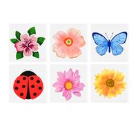 30PCS Window Fly Traps, Fruit Fly Killer Traps Papers Indoor for Home Use, Windows Sticky Fly Stickers Catchers Flowers Style for Insect Flies Wasp Pest Killer (6 Flower Shapes)