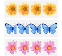 30PCS Window Fruit Fly Traps, Fly Catcher Papers Indoor Flowers Style for Insect Flies Wasp Pest Killer, Windows Fly Stickers Fly Traps Indoor for Home Use (3 Style)