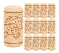 30pcs Wine Bottle Cork Stoppers for Bottles, Wooden 4.5x2.6x2.6cm | Air Tight Sealing, Safe and Reliable, Printed Decoration, for Table Service, Wine Making, Beer Bottles