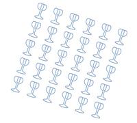 30Pcs Wine Glass Shape Paper Clip Metal Clamp Bookmarks Clips for Holding Photo Envelopes File Document Postcard Gold Clips