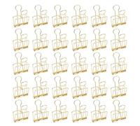 30Pcs Wire Clips 2in Wide Hollow Out Metal Clips, Strong Paper Clamps for Home Office School, Small Hollow Clamps with Durable Metal Construction (Gold)